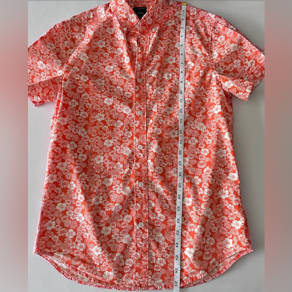 J. Crew Men's Flex Washed Slim Short-Sleeved Button-Up Hawaiian Shirt Sz Small - Picture 6 of 9